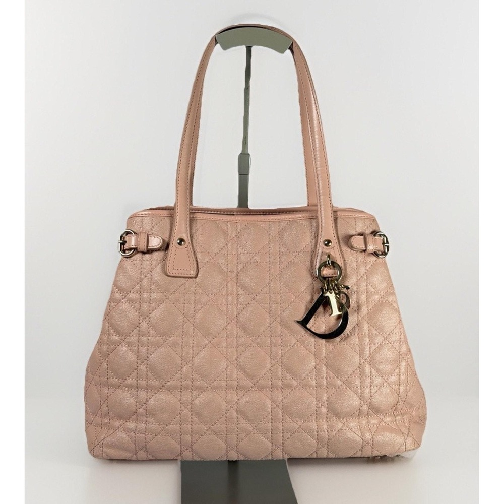 00013. Christian Dior Women Bag Rare Cannage Pana Tote A4 Pink Limited Edition - Picture 1 of 8